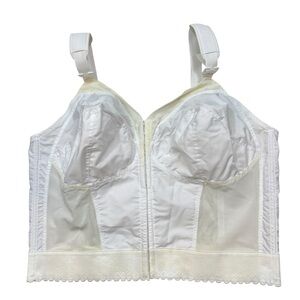 Vintage Exquisite Form‎ White Longline Bra Size 44D